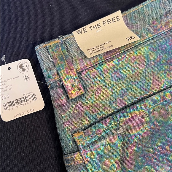 Free People We The Free Iridescent Tinsley Baggy High Rise Jeans- 26 - Picture 7 of 16
